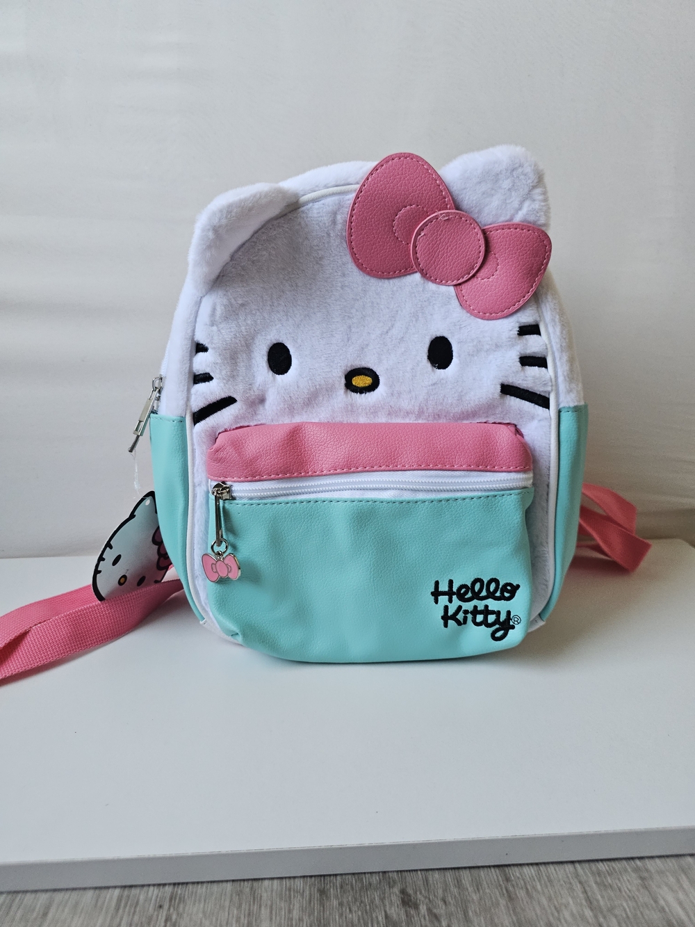 Sanrio Hello Kitty Plush Mini Backpack Teal Pink NWT